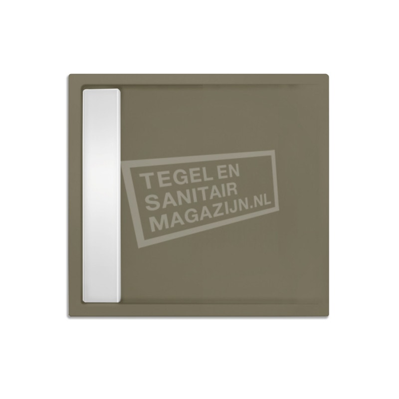 Xenz Easytray 90x90x5 cm acryl zelfdragende douchebak incl. gootcover klei mat Xenz Easytray 90x90x5 cm acryl zelfdragende douchebak incl. gootcover klei mat