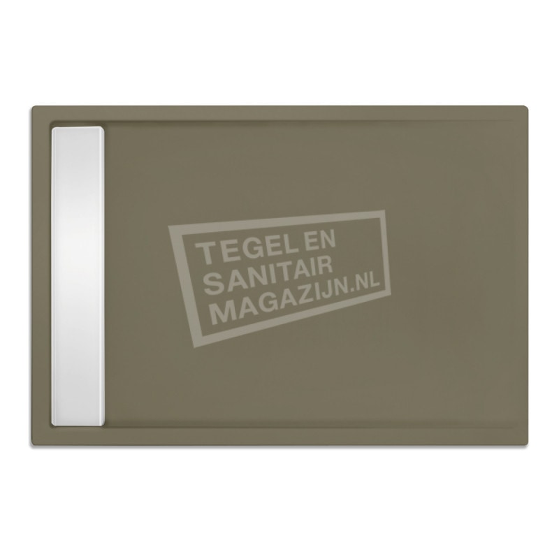 Xenz Easytray 160x90x5 cm acryl zelfdragende douchebak incl. gootcover klei mat Xenz Easytray 160x90x5 cm acryl zelfdragende douchebak incl. gootcover klei mat