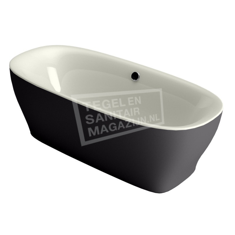 Xenz Daan 180x80x60 cm vrijstaand bad edelweiss en antraciet Xenz Daan 180x80x60 cm vrijstaand bad edelweiss en antraciet